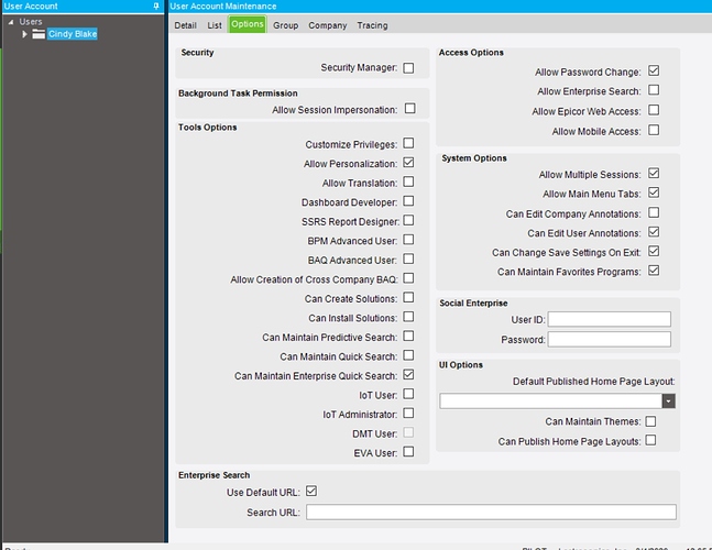 UserAccountSecurityMaintenance-For SaveDefaults