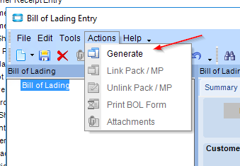 Create a Bill of Lading