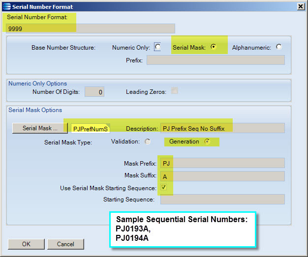 epicor serial number assignment