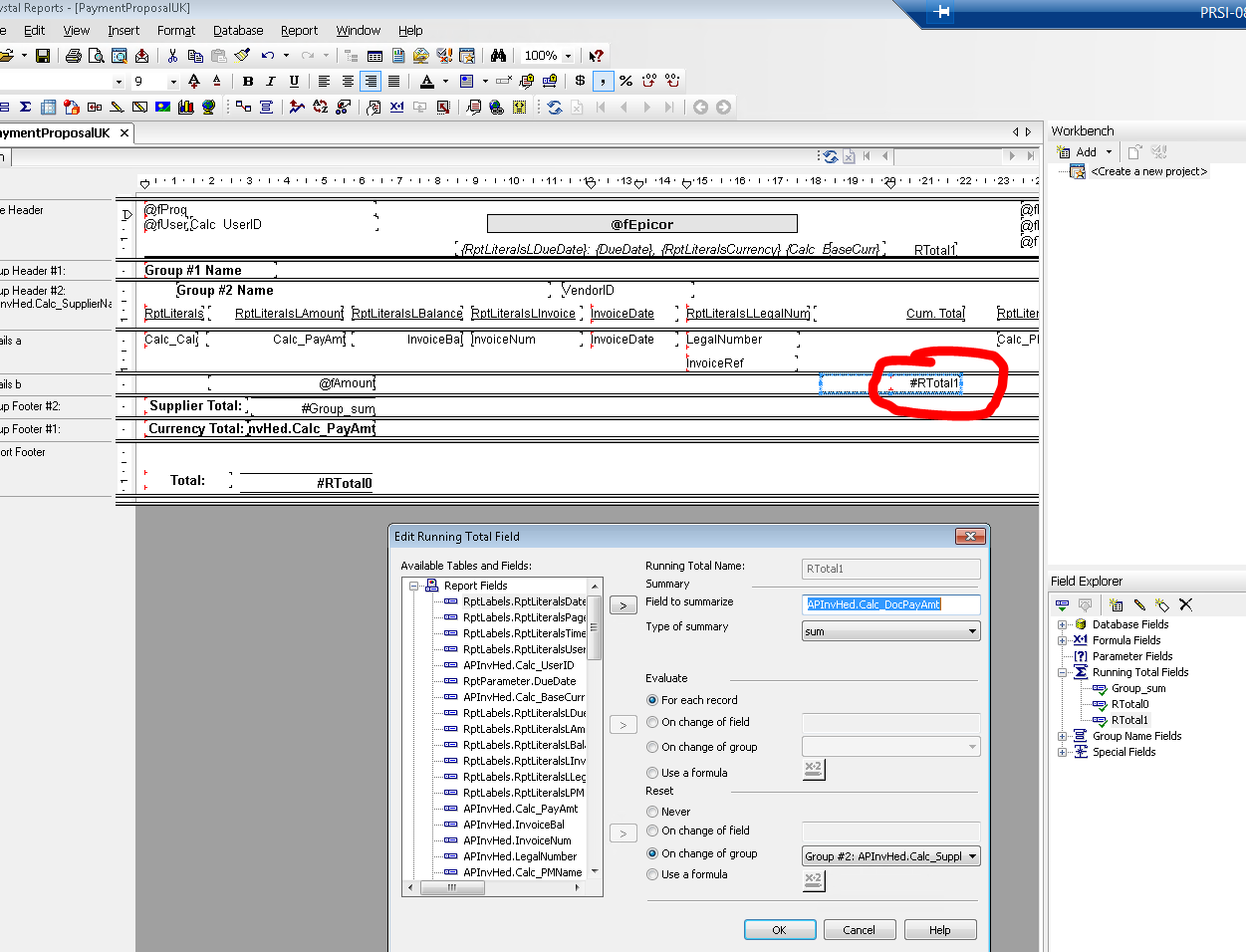 Crystal report help how to exclude negative running balances