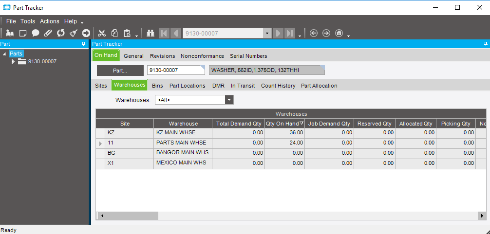 Part tracker not showing the demand required Epicor ERP 10