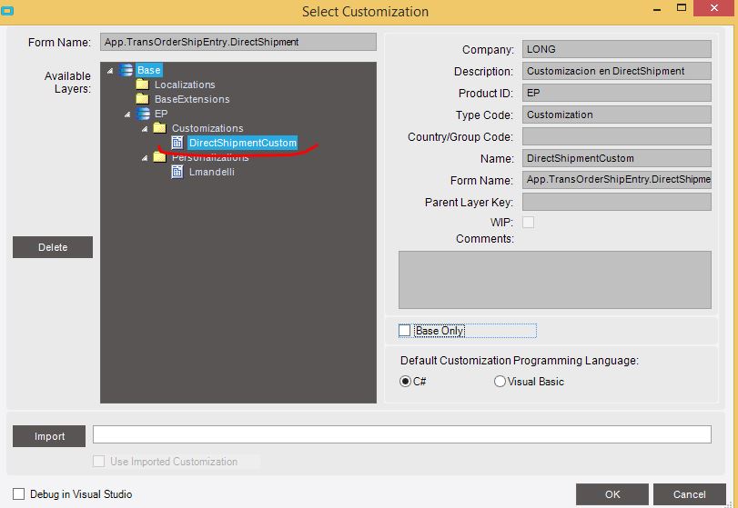 DirectShipmentCustom