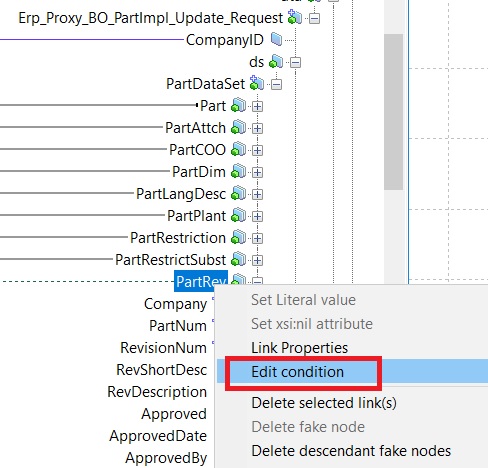 Service Connect XPath Filter record condition menu