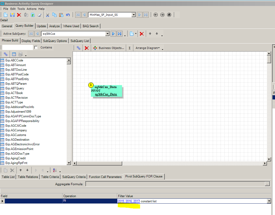 Pivot baq woes epicor erp 10 epicor user help forum