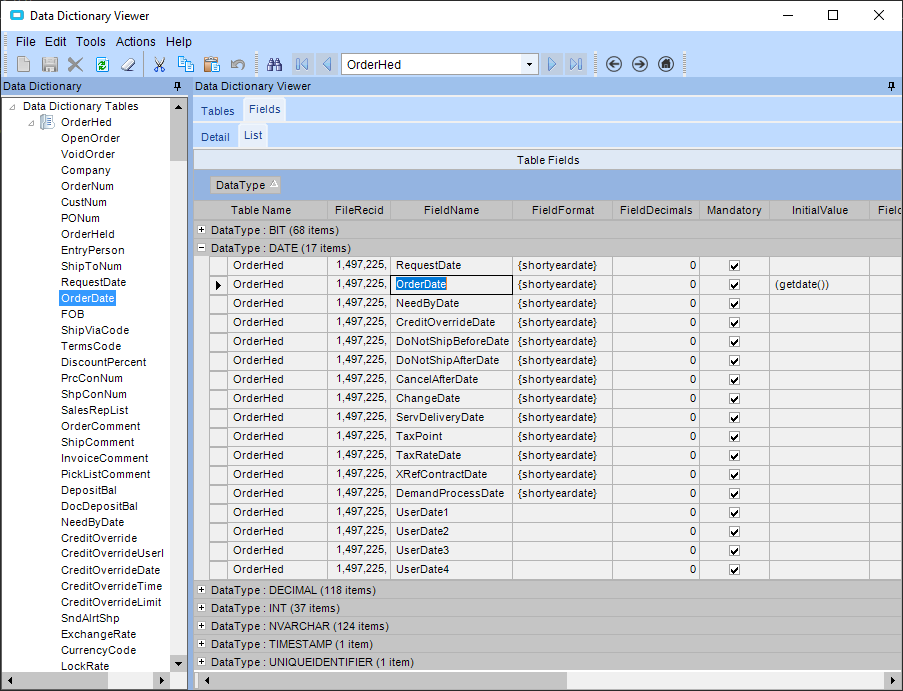 Field Name - BAQ - Kinetic ERP - Epicor User Help Forum