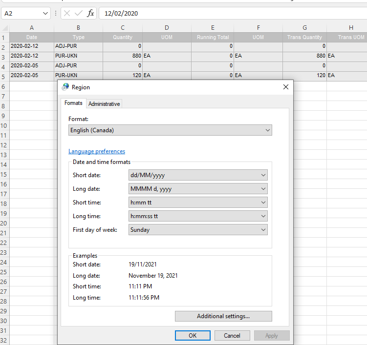 Export Data from Grid list to Excel time date stamp on excel